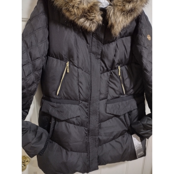 Kensie Women's Faux Fur Trim Puffer Coat Size XL NWT - Picture 4 of 6